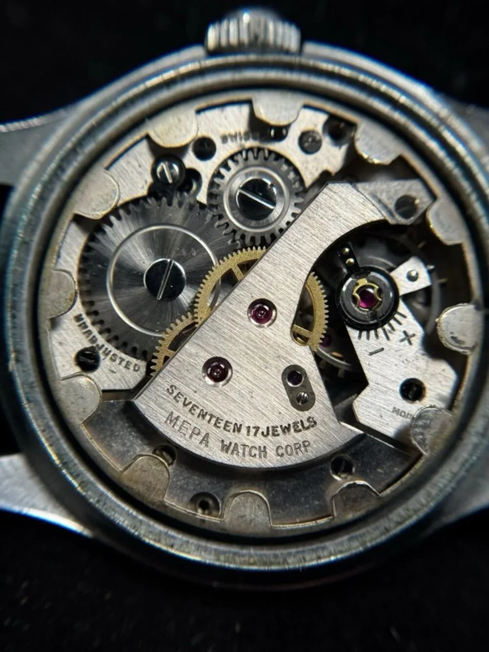 MEPA 17 Jewel Incabloc Swiss Manual Wind Mens Watch MOU Mechanical